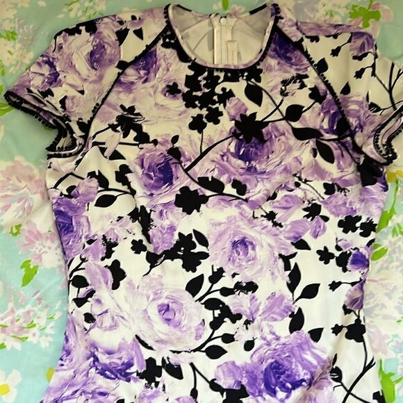 Naeem Khan Silk Mermaid Style Midi Floral Dress - 6 - Picture 3 of 15